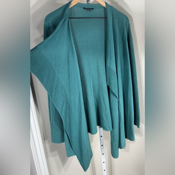 EILEEN FISHER Cotton Silk Cardigan Spruce Green Size Large - Picture 6 of 6